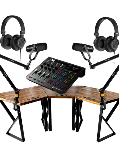 Relacart Professional PODCAST + Podcast Production Studio 2mic Set Bundle
